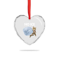 No Ice Heart Crystal Glass Ornament Funny Cat Meme Subtle FDT Political Satire