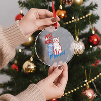 No Ice Please Angry Cat Graphic Crystal Glass Ornament Subtle Against Ice Protest Political Resistance