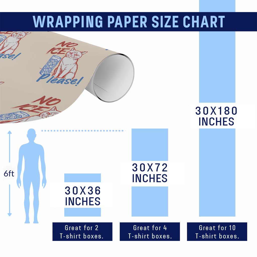 No Ice Please Angry Cat Graphic Wrapping Paper Roll Subtle Against Ice Protest Political Resistance