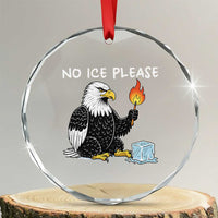 No Ice Please Crystal Glass Ornament Funny American Eagle Social Justice Gift