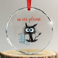 No Ice Please Crystal Glass Ornament Funny Black Cat Sarcastic Abolish ICE Meme