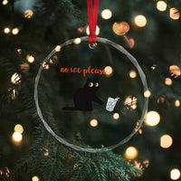 No Ice Please Crystal Glass Ornament Funny Cat Abolish ICE Meme Protest