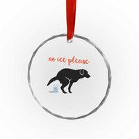 No Ice Please Crystal Glass Ornament Funny Dog Anti ICE Meme