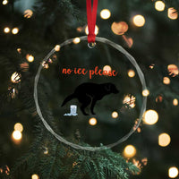No Ice Please Crystal Glass Ornament Funny Dog Anti ICE Meme