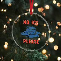 No Ice Please Crystal Glass Ornament Funny Ice Cube Anti ICE Deportation Human Rights