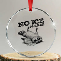 No Ice Please Crystal Glass Ornament Funny Raccoon Anti ICE Deportation Human Rights