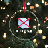 No Ice Please Crystal Glass Ornament Ice Cube Anti ICE Deportation Human Rights Protest