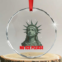 No Ice Please Crystal Glass Ornament Statue of Liberty Crying Anti ICE Deportation Human Rights