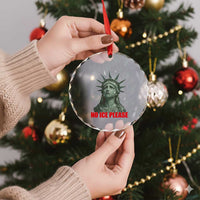 No Ice Please Crystal Glass Ornament Statue of Liberty Crying Anti ICE Deportation Human Rights