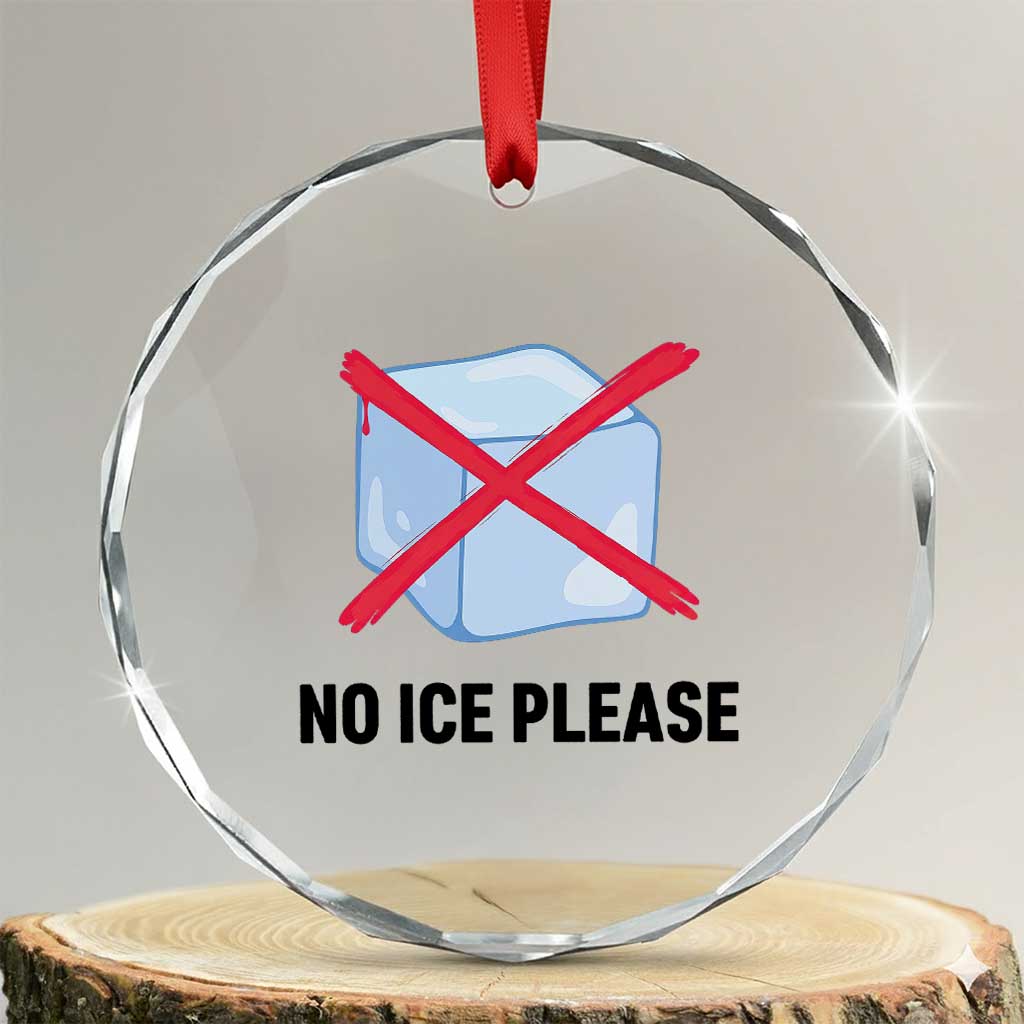 No Ice Please Crystal Glass Ornament Subtle Anti ICE Deportation Human Rights
