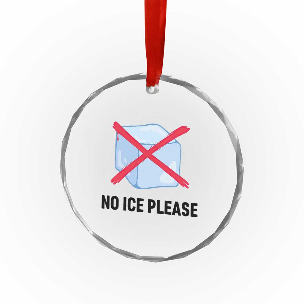 No Ice Please Crystal Glass Ornament Subtle Anti ICE Deportation Human Rights