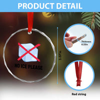 No Ice Please Crystal Glass Ornament Subtle Anti ICE Deportation Human Rights