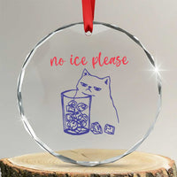 No Ice Please Funny Cat Meme Crystal Glass Ornament Subtle Against Ice Protest Political Resistance