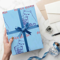 No Ice Please Funny Cat Meme Wrapping Paper Roll Subtle Against Ice Protest Political Resistance