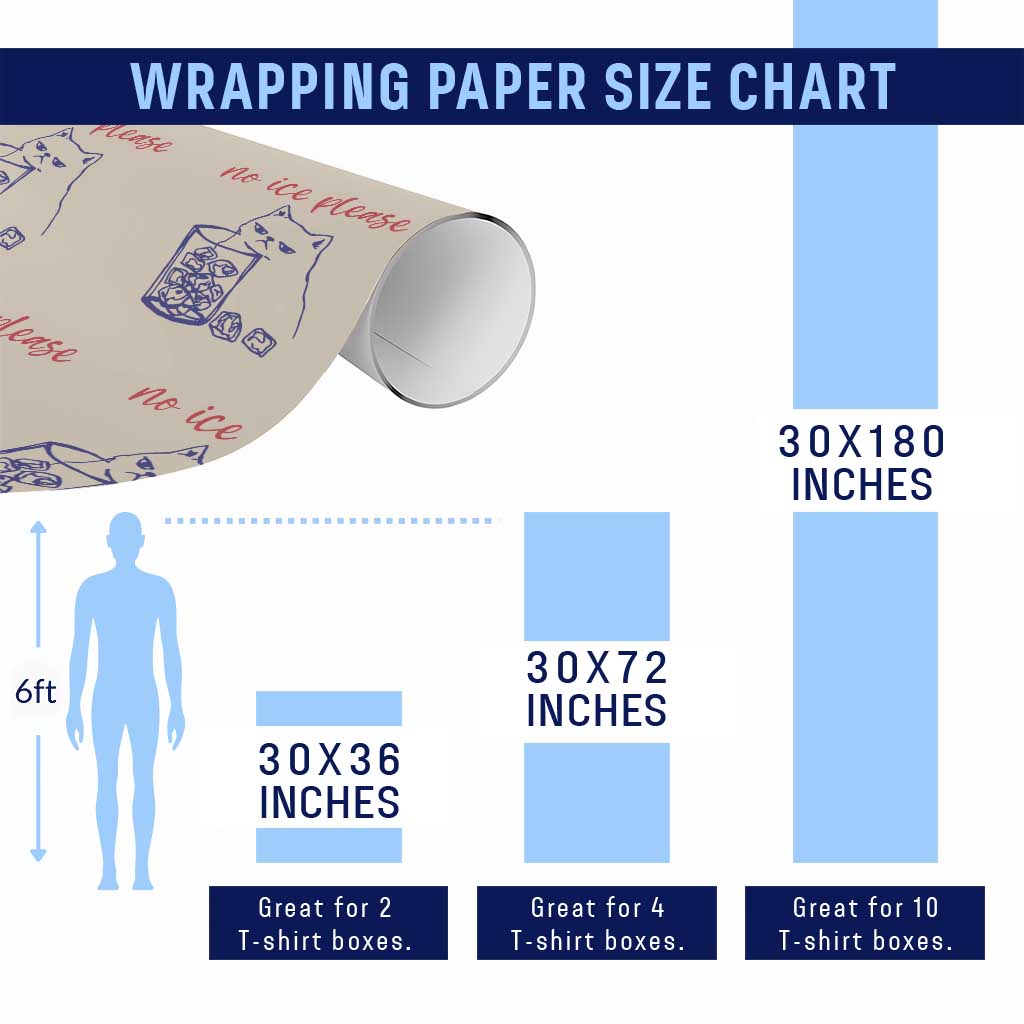 No Ice Please Funny Cat Meme Wrapping Paper Roll Subtle Against Ice Protest Political Resistance