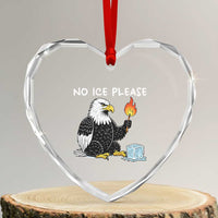 No Ice Please Heart Crystal Glass Ornament Funny American Eagle Social Justice Gift