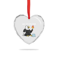 No Ice Please Heart Crystal Glass Ornament Funny American Eagle Social Justice Gift