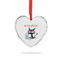 No Ice Please Heart Crystal Glass Ornament Funny Black Cat Sarcastic Abolish ICE Meme