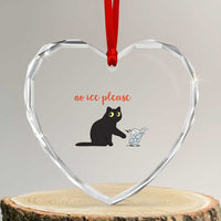 No Ice Please Heart Crystal Glass Ornament Funny Cat Abolish ICE Meme Protest