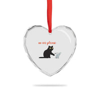 No Ice Please Heart Crystal Glass Ornament Funny Cat Abolish ICE Meme Protest