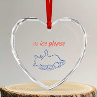 No Ice Please Heart Crystal Glass Ornament Funny Cat Anti ICE Deportation Human Rights