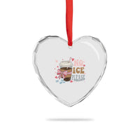 No Ice Please Heart Crystal Glass Ornament Funny Coffee Lover Anti Ice Satire