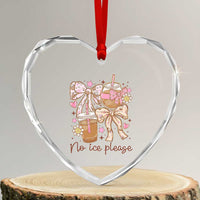 No Ice Please Heart Crystal Glass Ornament Funny Coffee Lover Pro Immigration Political
