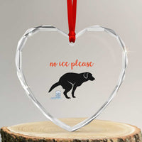 No Ice Please Heart Crystal Glass Ornament Funny Dog Anti ICE Meme