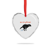 No Ice Please Heart Crystal Glass Ornament Funny Dog Anti ICE Meme