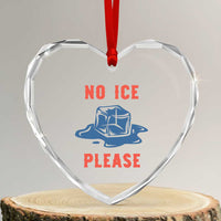 No Ice Please Heart Crystal Glass Ornament Funny Ice Cube Anti ICE Deportation Human Rights