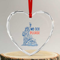 No Ice Please Heart Crystal Glass Ornament Funny Statue of Liberty Anti ICE Deportation Human Rights