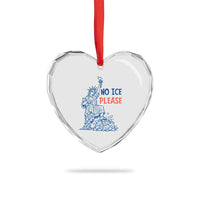 No Ice Please Heart Crystal Glass Ornament Funny Statue of Liberty Anti ICE Deportation Human Rights