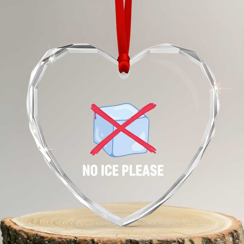 No Ice Please Heart Crystal Glass Ornament Ice Cube Anti ICE Deportation Human Rights Protest