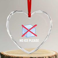 No Ice Please Heart Crystal Glass Ornament Ice Cube Anti ICE Deportation Human Rights Protest
