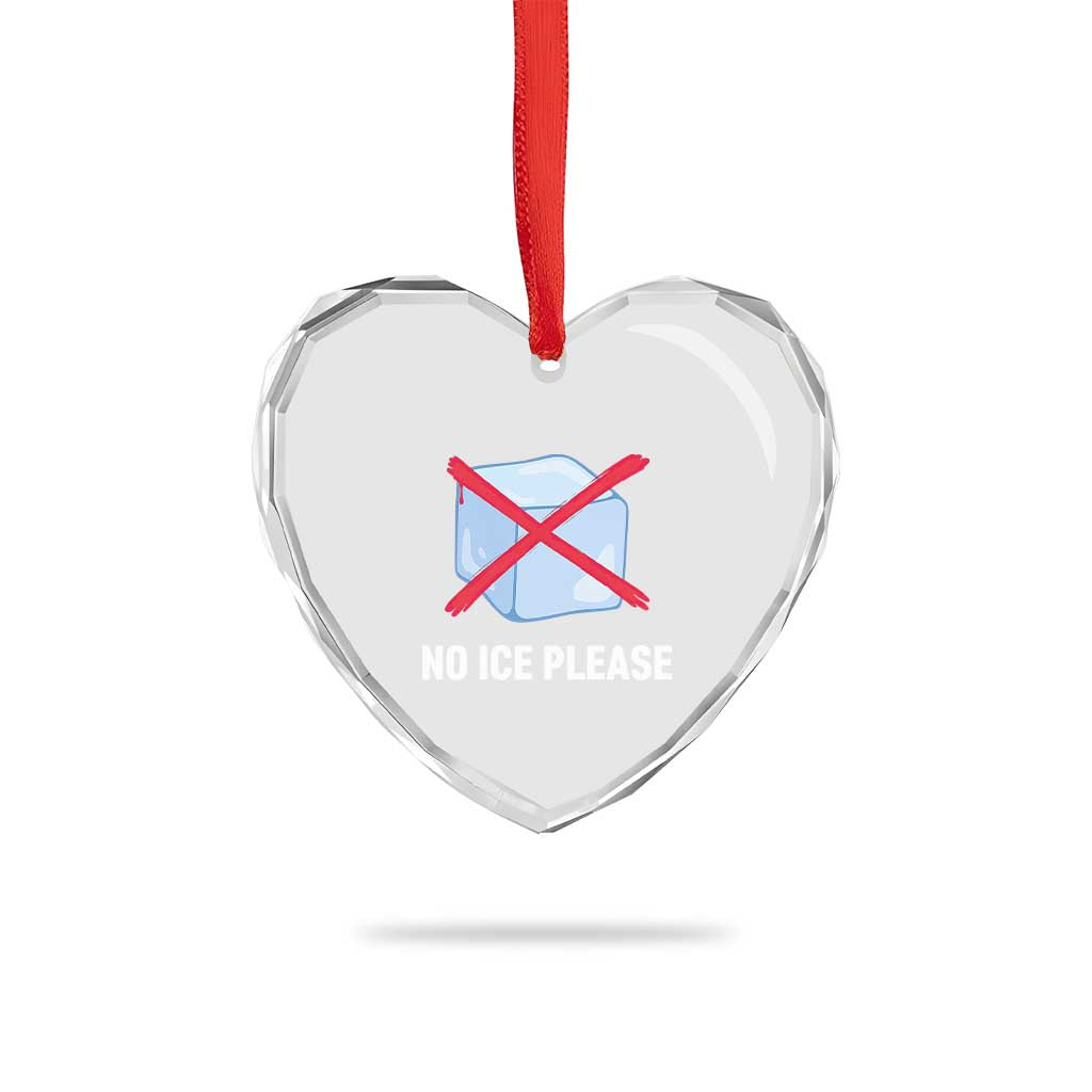 No Ice Please Heart Crystal Glass Ornament Ice Cube Anti ICE Deportation Human Rights Protest