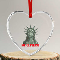 No Ice Please Heart Crystal Glass Ornament Statue of Liberty Crying Anti ICE Deportation Human Rights