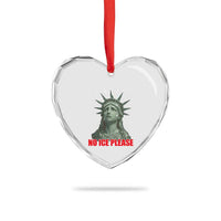 No Ice Please Heart Crystal Glass Ornament Statue of Liberty Crying Anti ICE Deportation Human Rights