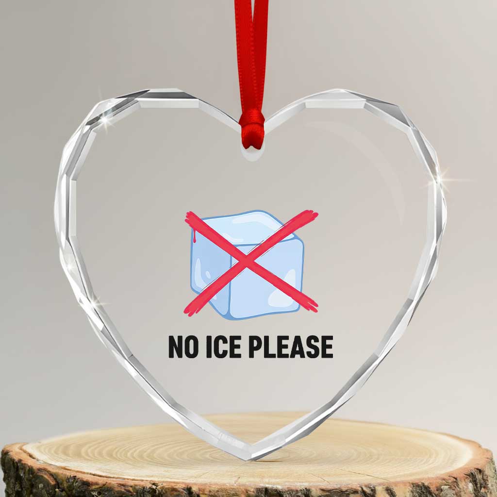 No Ice Please Heart Crystal Glass Ornament Subtle Anti ICE Deportation Human Rights