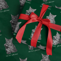 No Ice Please Realistic Angry Cat Graphic Wrapping Paper Roll Resistance Against Ice Protest