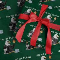 No Ice Please Wrapping Paper Roll Funny American Eagle Social Justice Gift