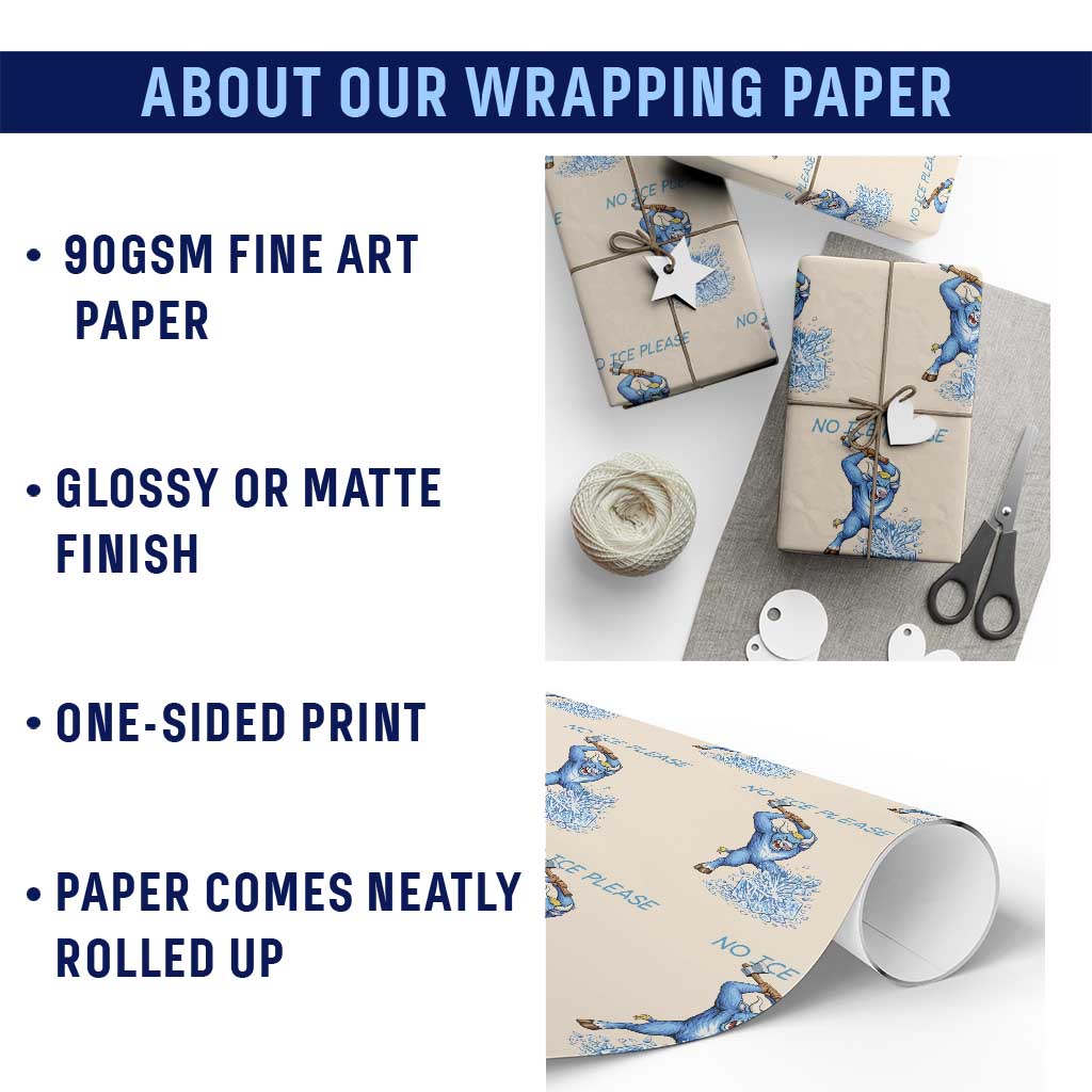 No Ice Please Wrapping Paper Roll Funny Babe The Blue Ox Minnesota Folklore