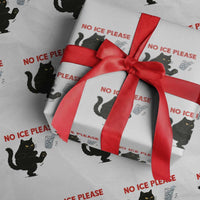 No Ice Please Wrapping Paper Roll Funny Black Cat Abolish ICE Meme Protest
