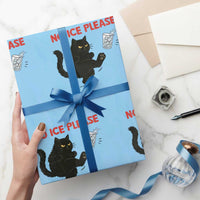 No Ice Please Wrapping Paper Roll Funny Black Cat Abolish ICE Meme Protest