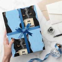 No Ice Please Wrapping Paper Roll Funny Black Cat Anti ICE Meme