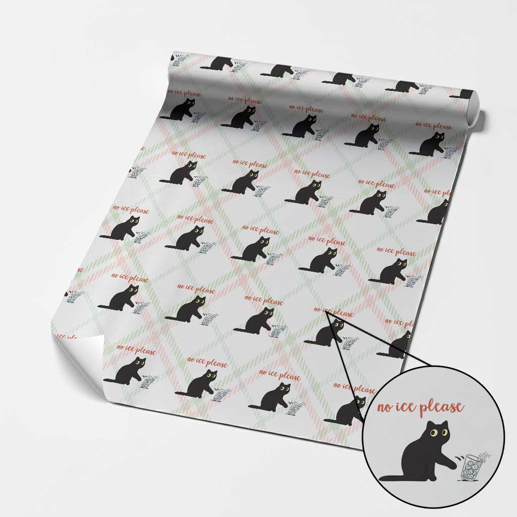 No Ice Please Wrapping Paper Roll Funny Cat Abolish ICE Meme Protest
