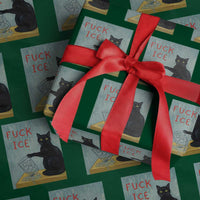 No Ice Please Wrapping Paper Roll Funny Cat Anti ICE Artist Meme