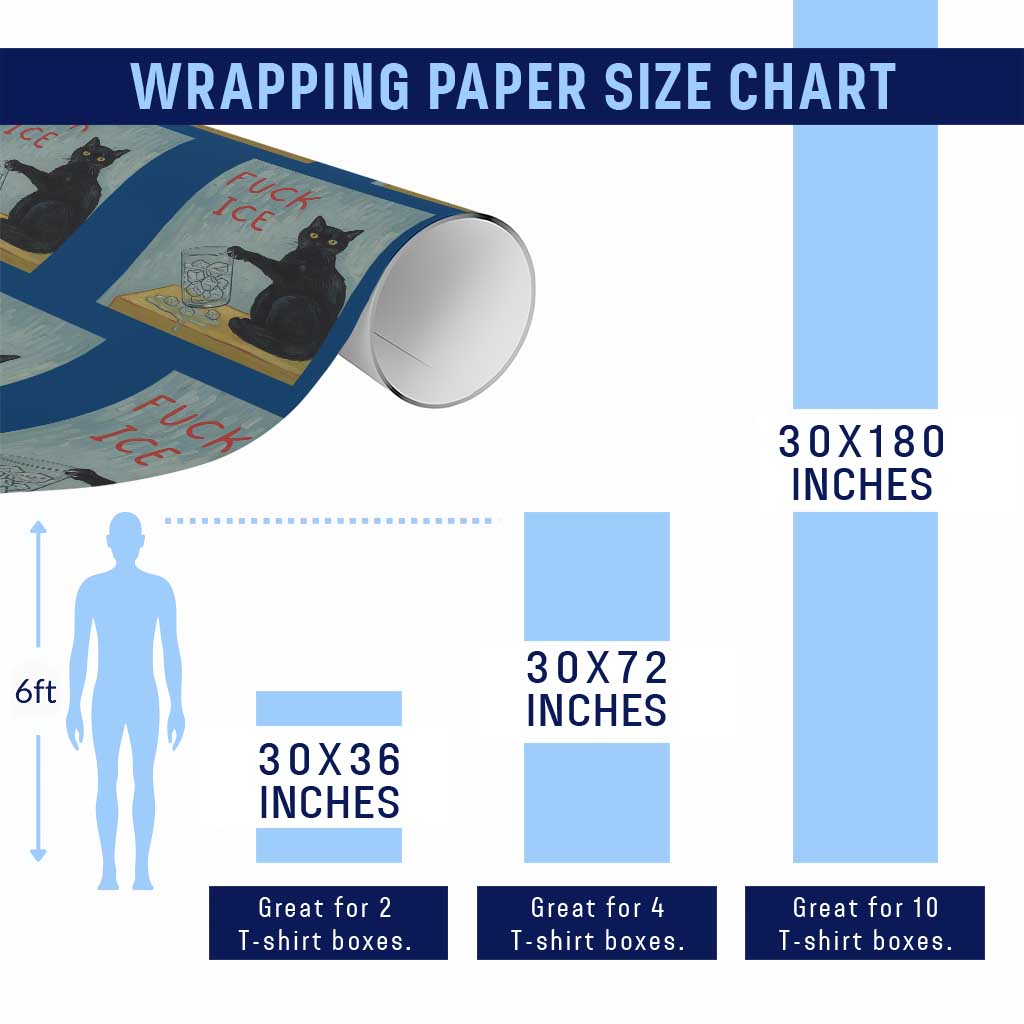 No Ice Please Wrapping Paper Roll Funny Cat Anti ICE Artist Meme