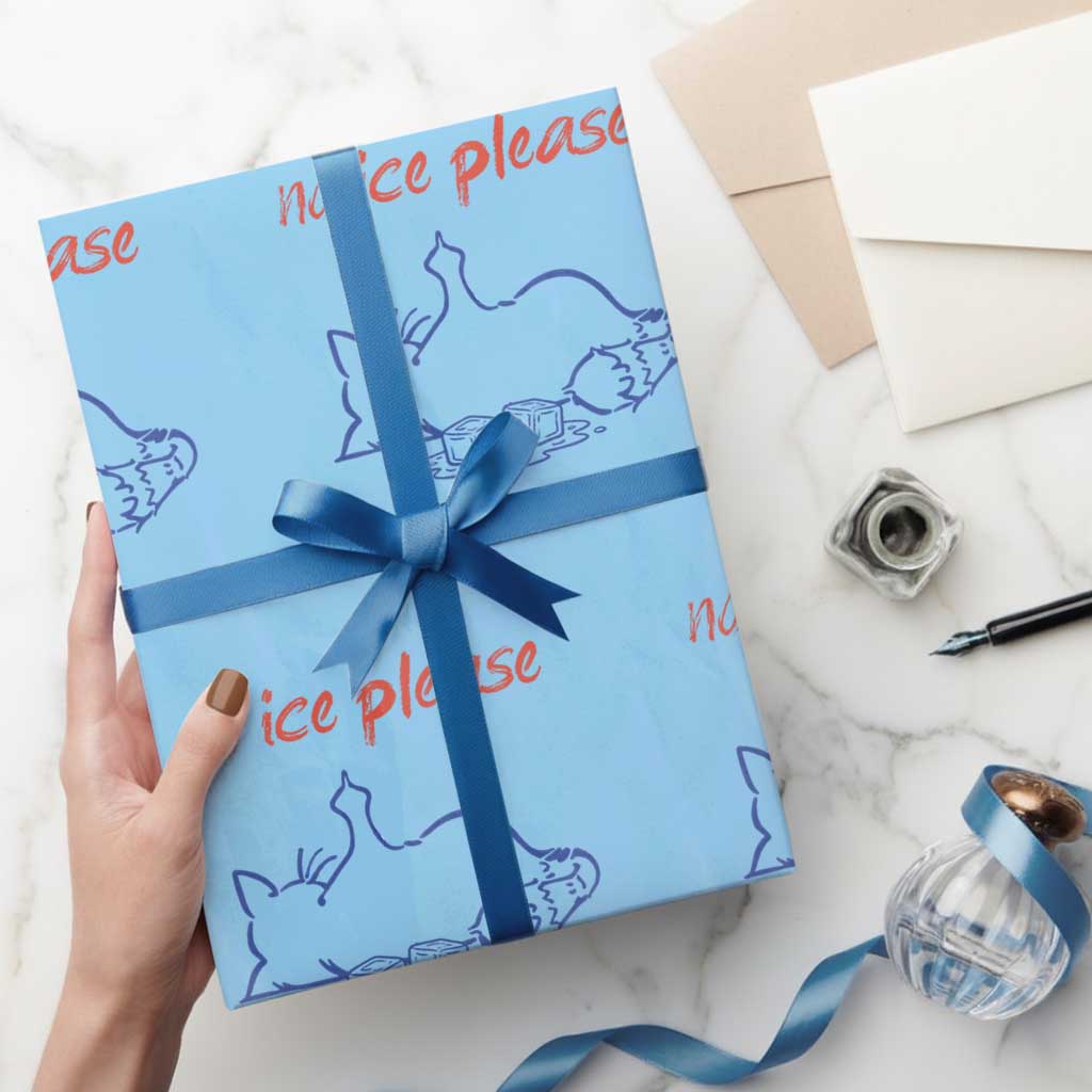 No Ice Please Wrapping Paper Roll Funny Cat Anti ICE Deportation Human Rights