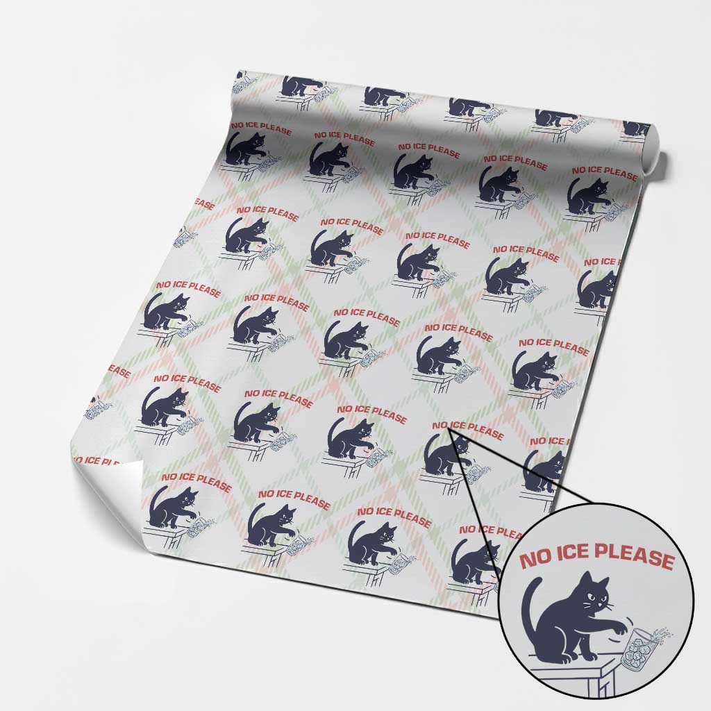 No Ice Please Wrapping Paper Roll Funny Cat Anti ICE Meme