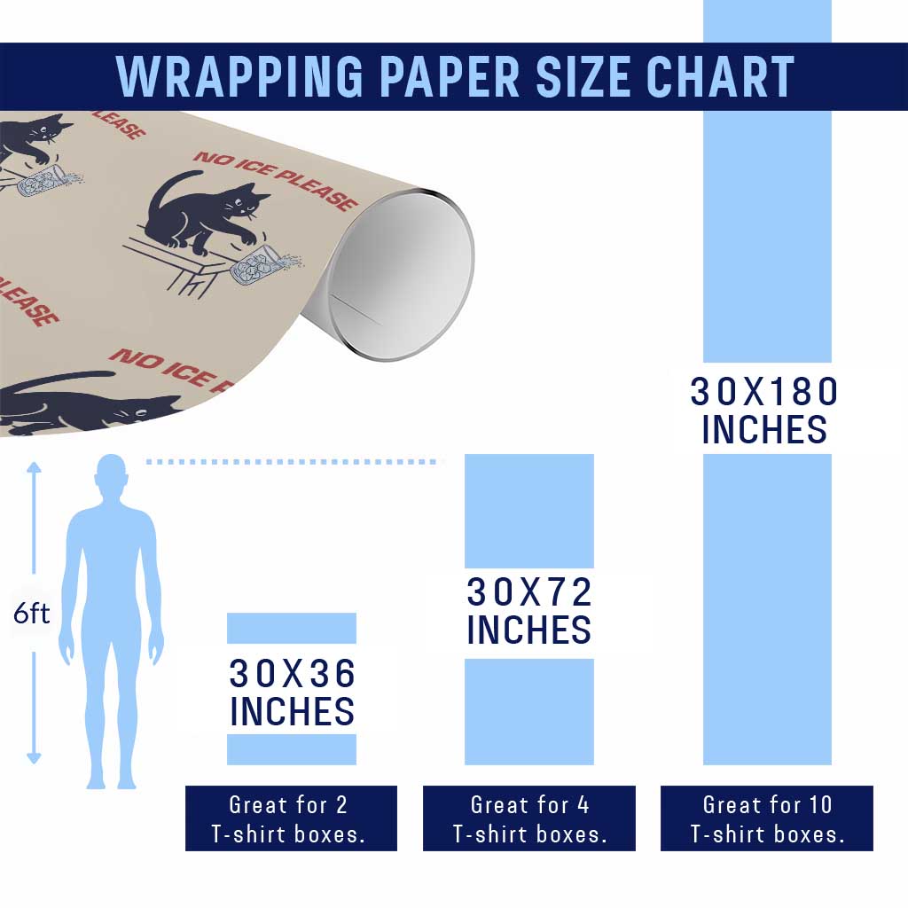 No Ice Please Wrapping Paper Roll Funny Cat Anti ICE Meme